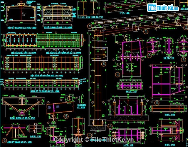 File cad,Đồ án,kết cấu nhà thép,đồ án kết cấu